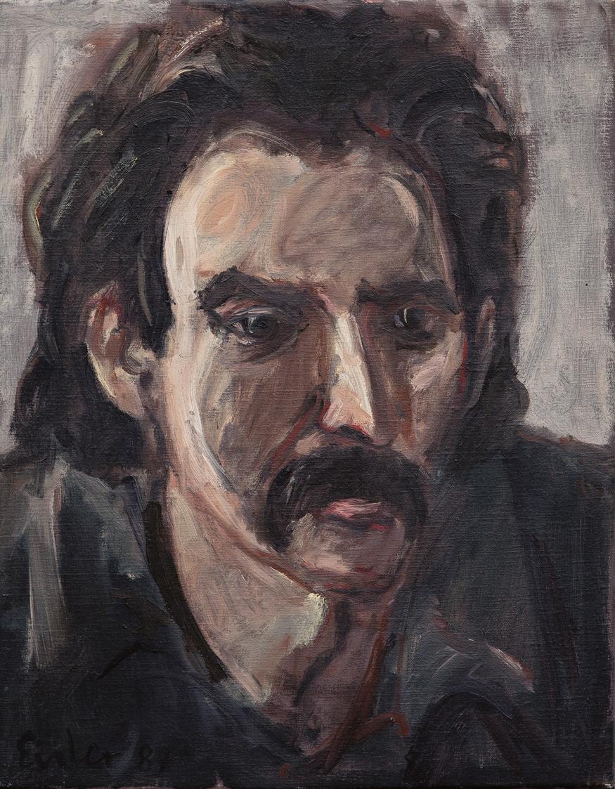 Georg Eisler, Porträt Rainer Wölzl, 1987, Öl auf Leinwand, 45 × 36 cm, Privatbesitz, Wien