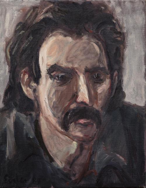 Georg Eisler, Porträt Rainer Wölzl, 1987, Öl auf Leinwand, 45 × 36 cm, Privatbesitz, Wien