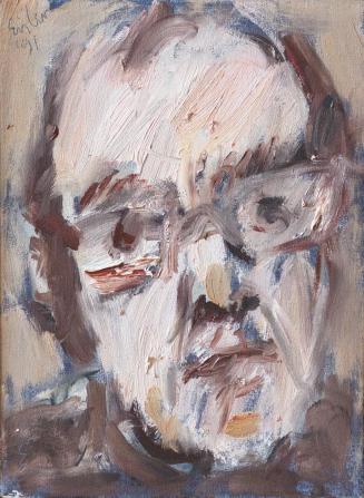 Georg Eisler, Porträt Günther Kleinpeter, 1991, Öl auf Leinwand, 25 × 18 cm, Privatbesitz