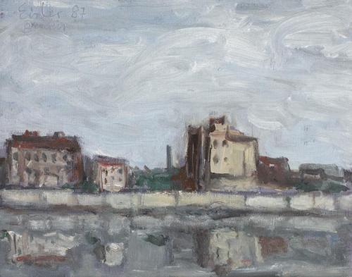 Georg Eisler, Berlin, 1987, Öl auf Leinwand, 24 × 30 cm, Privatbesitz