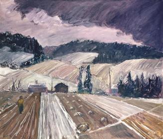 Georg Eisler, Neumarkt im Winter, 1973, Öl auf Leinwand, 130 × 150 cm, Georg und Alice Eisler – ...