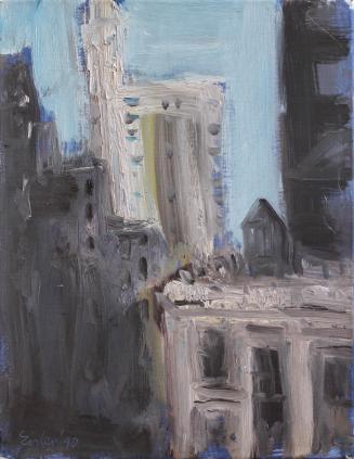 Georg Eisler, Manhattan, 1990, Öl auf Leinwand, 45 × 36 cm, Privatbesitz, Wien