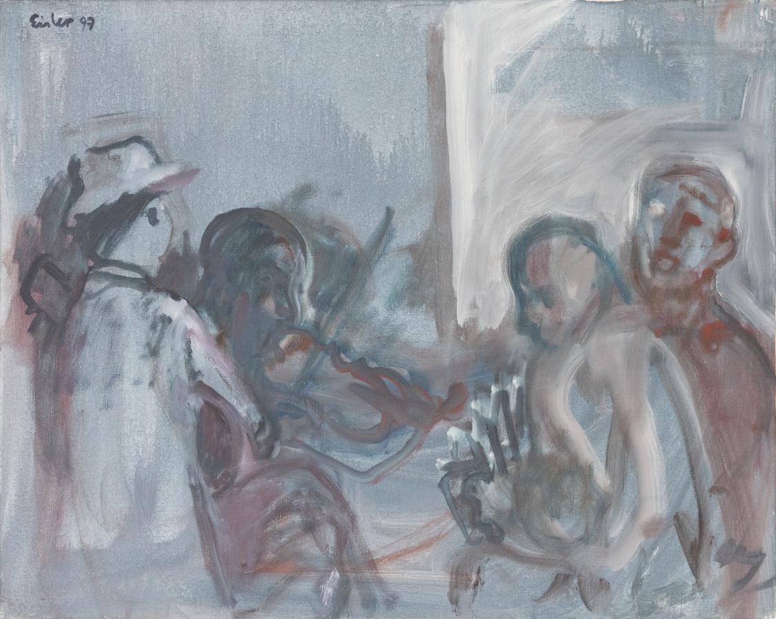 Georg Eisler, Music in Howth, 1997, Öl auf Leinwand, 80 × 100 cm, Privatsammlung