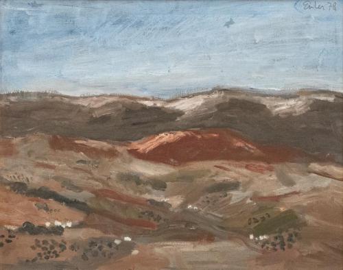 Georg Eisler, Kleine Judäische Wüste, 1978, Öl auf Leinwand, 36 × 45 cm, Privatbesitz, Wien