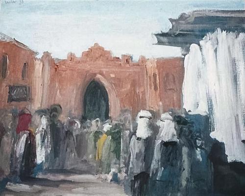 Georg Eisler, Kleines Damaskus Bild, 1978, Öl auf Leinwand, 36 × 45 cm, Verbleib unbekannt
