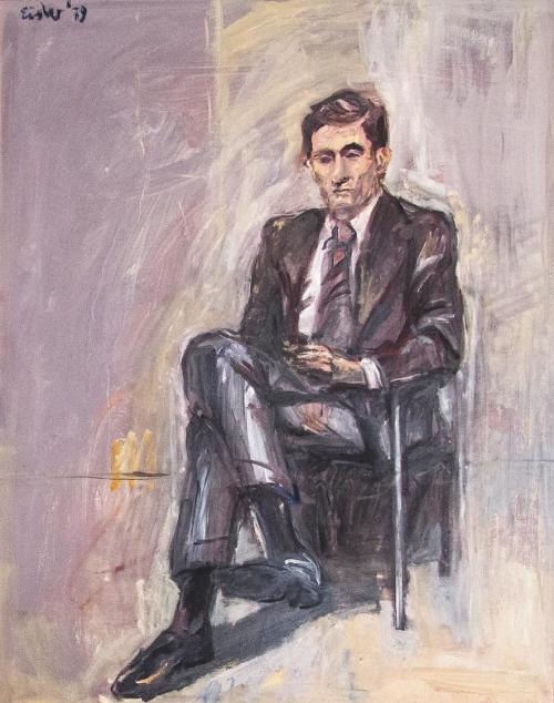 Georg Eisler, Porträt Hannes Androsch, 1979, Öl auf Leinwand, 100 × 80 cm, Privatbesitz Wien