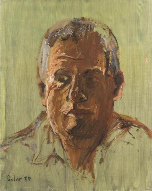 Georg Eisler, Porträt Rudolf Schönwald, 1980, Öl auf Leinwand, 45 × 36 cm, Jüdisches Museum, Wi ...