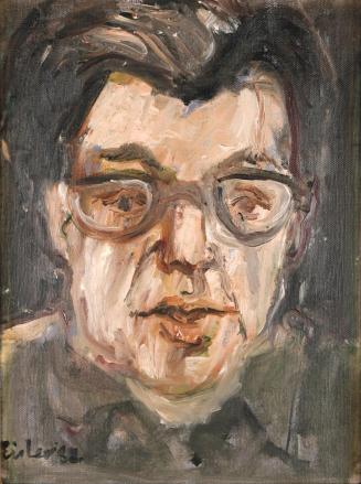 Georg Eisler, Porträt Erich Fried, 1982, Öl auf Leinwand, 31 × 23 cm, Deutsches Literaturarchiv ...