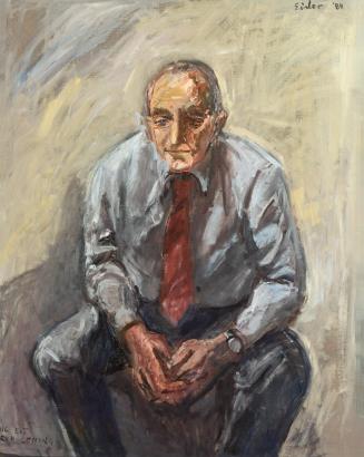 Georg Eisler, Porträt Erich Lessing, 1984, Öl auf Leinwand, 100 × 80 cm, Privatbesitz, Wien