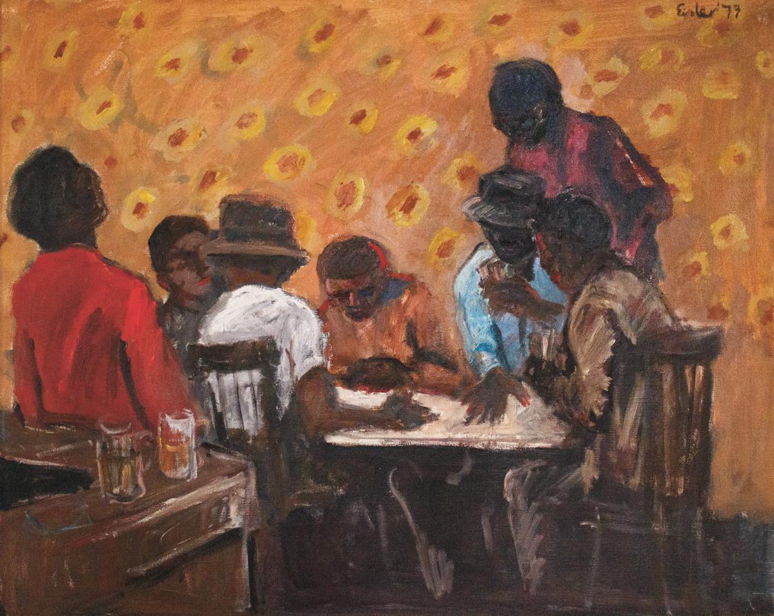 Georg Eisler, The Atlantic, Brixton, 1977, Öl auf Leinwand, 80 × 100 cm, Privatbesitz