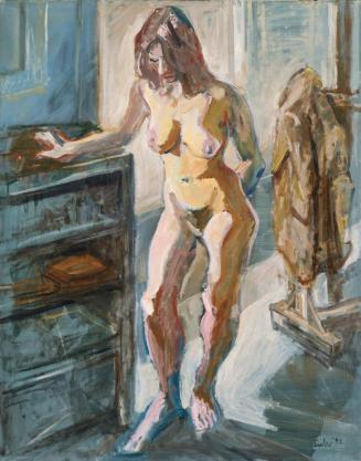 Georg Eisler, Stehende, 1982, Öl auf Leinwand, 60 × 40 cm, Verbleib unbekannt