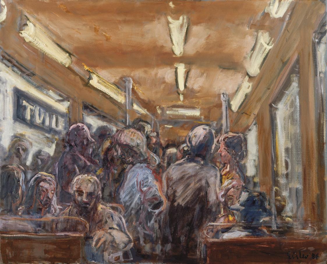 Georg Eisler, Métro, Tuilerien, 1986, Öl auf Leinwand, 80 × 100 cm, Privatbesitz, Kopenhagen