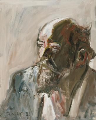 Georg Eisler, Porträt Josef Zenzmayer, 1988, Öl auf Leinwand, 50 × 40 cm, Verbleib unbekannt