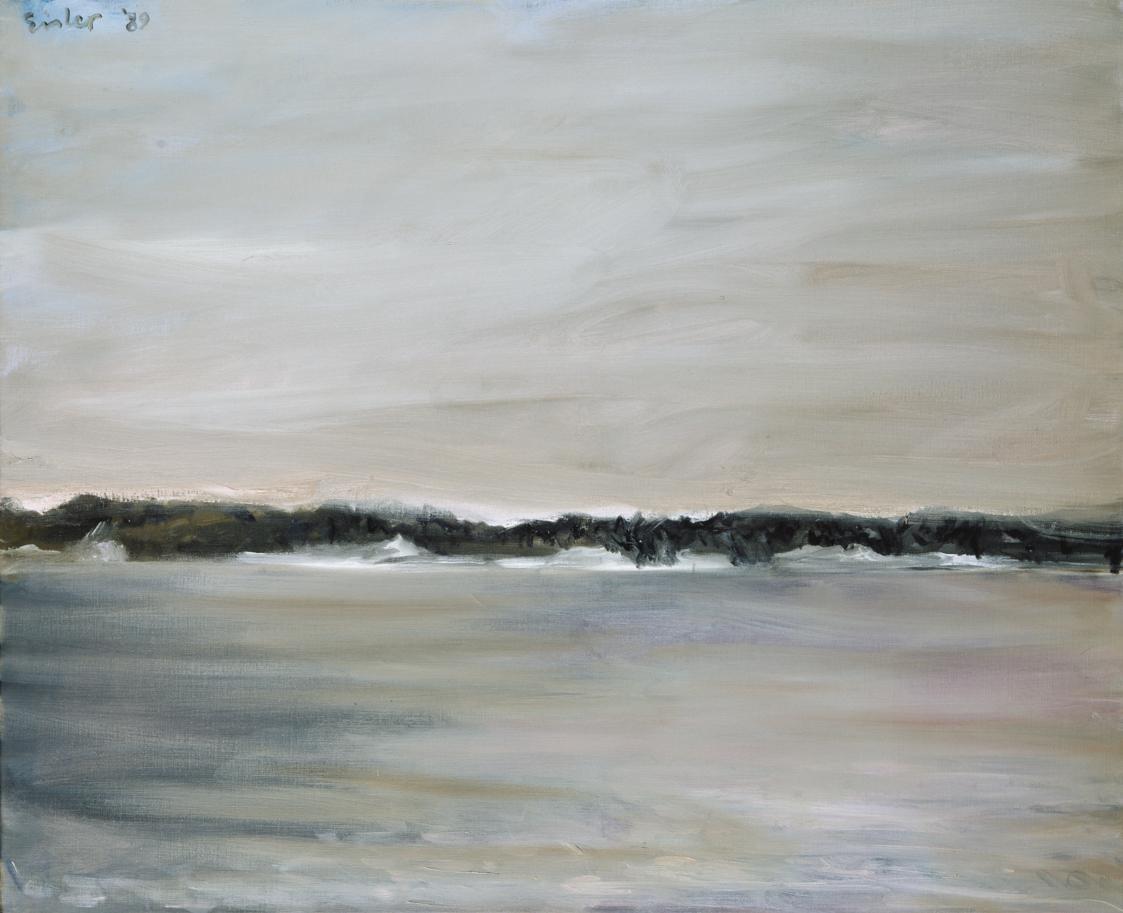 Georg Eisler, Grytnäs III, 1989, Öl auf Leinwand, 80 × 100 cm, Verbleib unbekannt