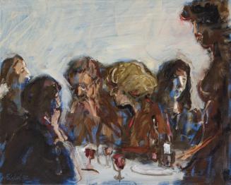 Georg Eisler, Supper in Hampstead V, 1990, Öl auf Leinwand, 36 × 45 cm, Privatbesitz, London