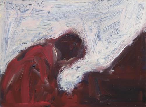 Georg Eisler, Pianist VI, 1995, Öl auf Leinwand, 13 × 17,9 cm, Rosa von der Schulenburg, Berlin