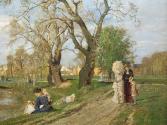 Tina Blau, Frühling im Prater, 1882, Öl auf Leinwand, 214 × 291 cm, Belvedere, Wien, Inv.-Nr. 2 ...