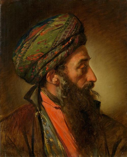 Friedrich von Amerling, Mann mit Turban im Profil, 1840, Öl auf Leinwand, 52,7 × 42,7 cm, Wien  ...