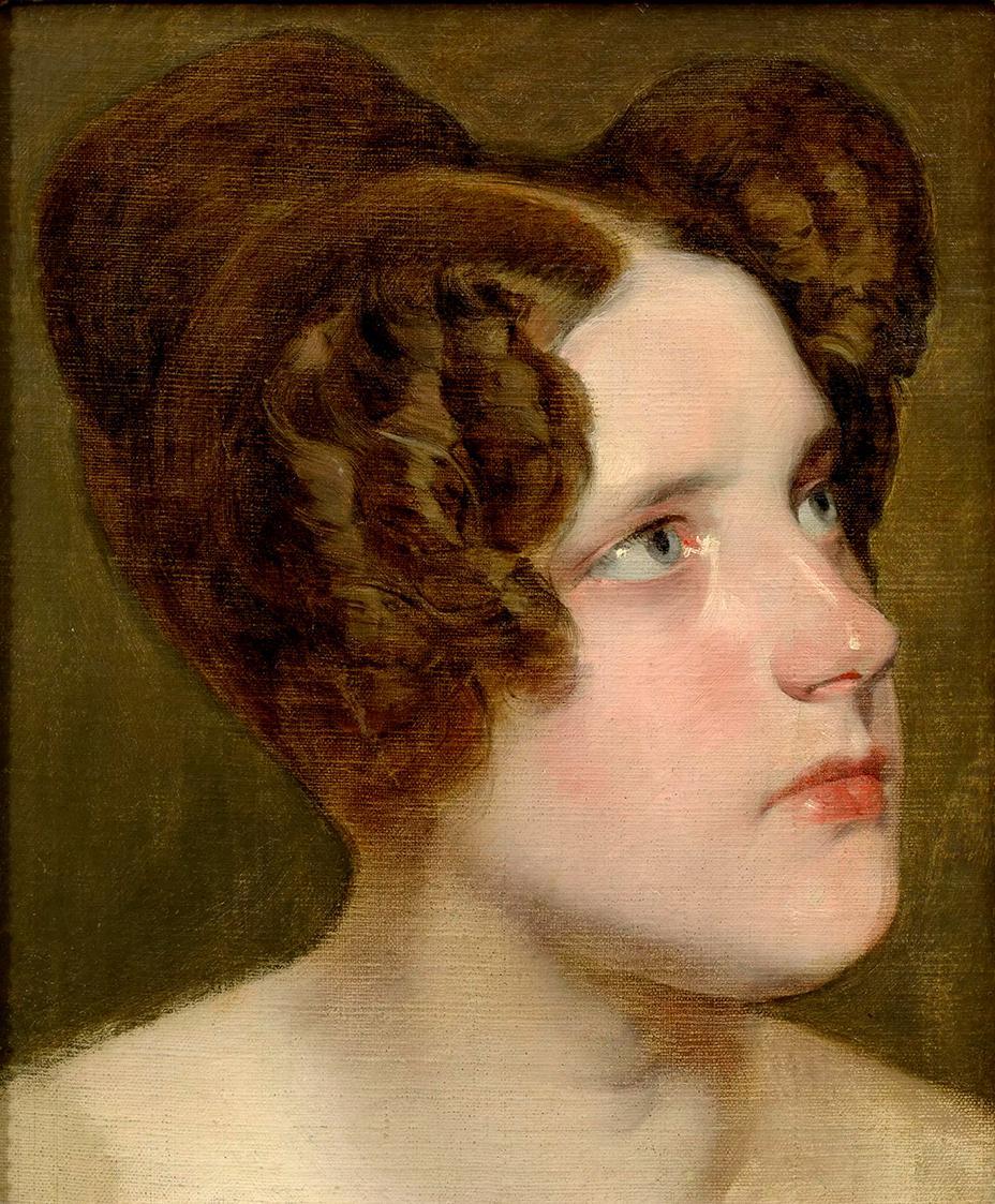 Friedrich von Amerling, Marie Baumann, verh. Loewe, 1840, Öl auf Leinwand, 32,6 × 27,4 cm, Wien ...