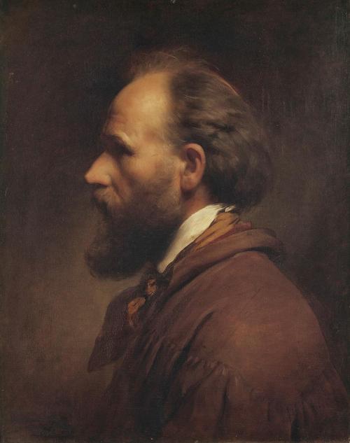 Friedrich von Amerling, Selbstporträt im Profil nach links, 1861, Öl auf Leinwand, 61,5 × 49 cm ...