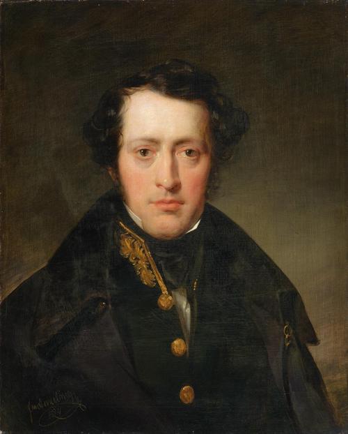 Friedrich von Amerling, Der Staatsbeamte Rittmeister Leopold Liedemann (geb. 1792), 1834, Öl au ...