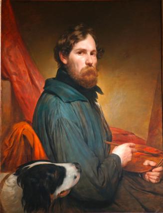 Friedrich von Amerling, Selbstporträt mit Hund Neptun. Wiederholung, 1843, Öl auf Leinwand, 100 ...