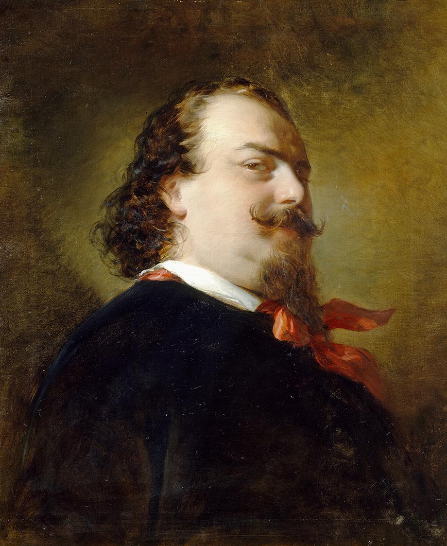 Friedrich von Amerling, Mann mit roter Halsschleife (Der Maler Eduard von Engerth [1818–1897] ? ...