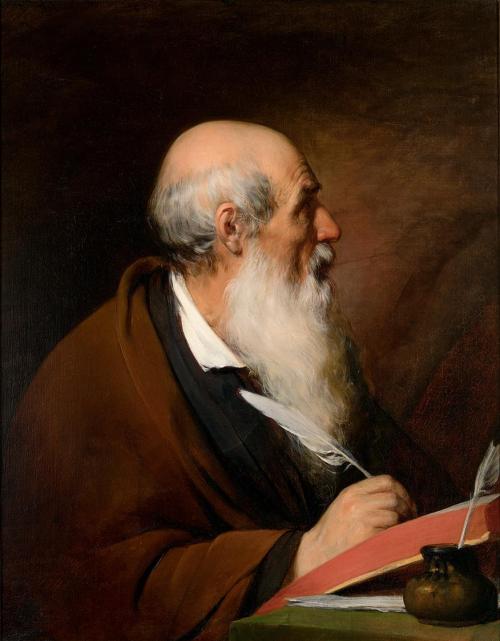 Friedrich von Amerling, Der Weltweise (Modell Pellegrino), 1842, Öl auf Leinwand, 81,5 × 63,5 c ...