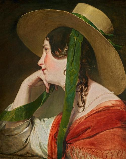 Friedrich von Amerling, Mädchen mit Strohhut, 1835, Öl auf Leinwand, 58 x 46 cm, Belvedere, Wie ...