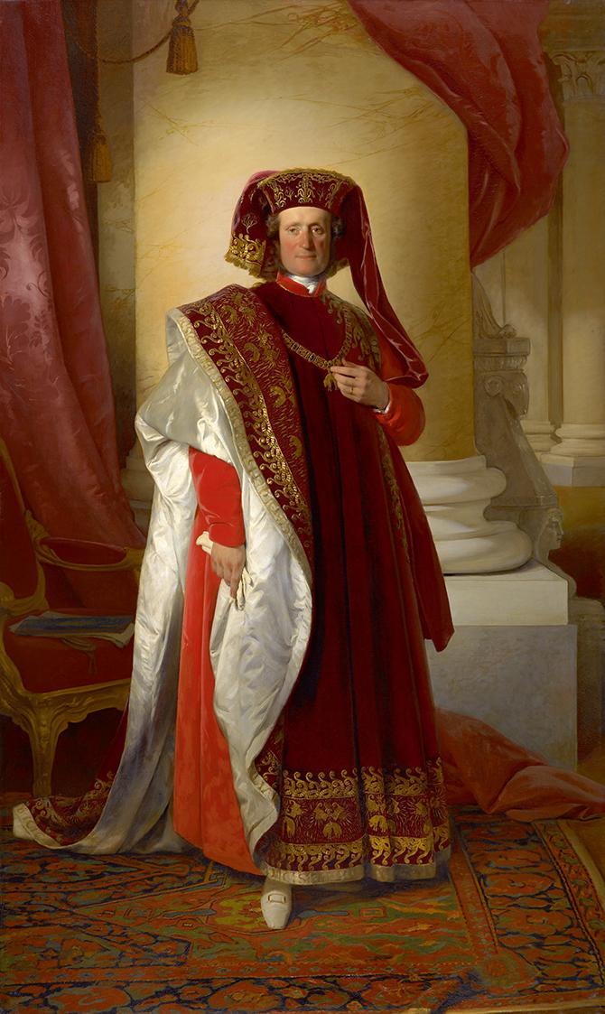 Friedrich von Amerling, Fürst Alois II. von und zu Liechtenstein (1796–1858) im Ornat des Orden ...