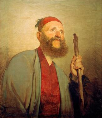 Friedrich von Amerling, Aufwärtsblickender Grieche, genannt „Der Wanderer“, 1832, Öl auf Leinwa ...