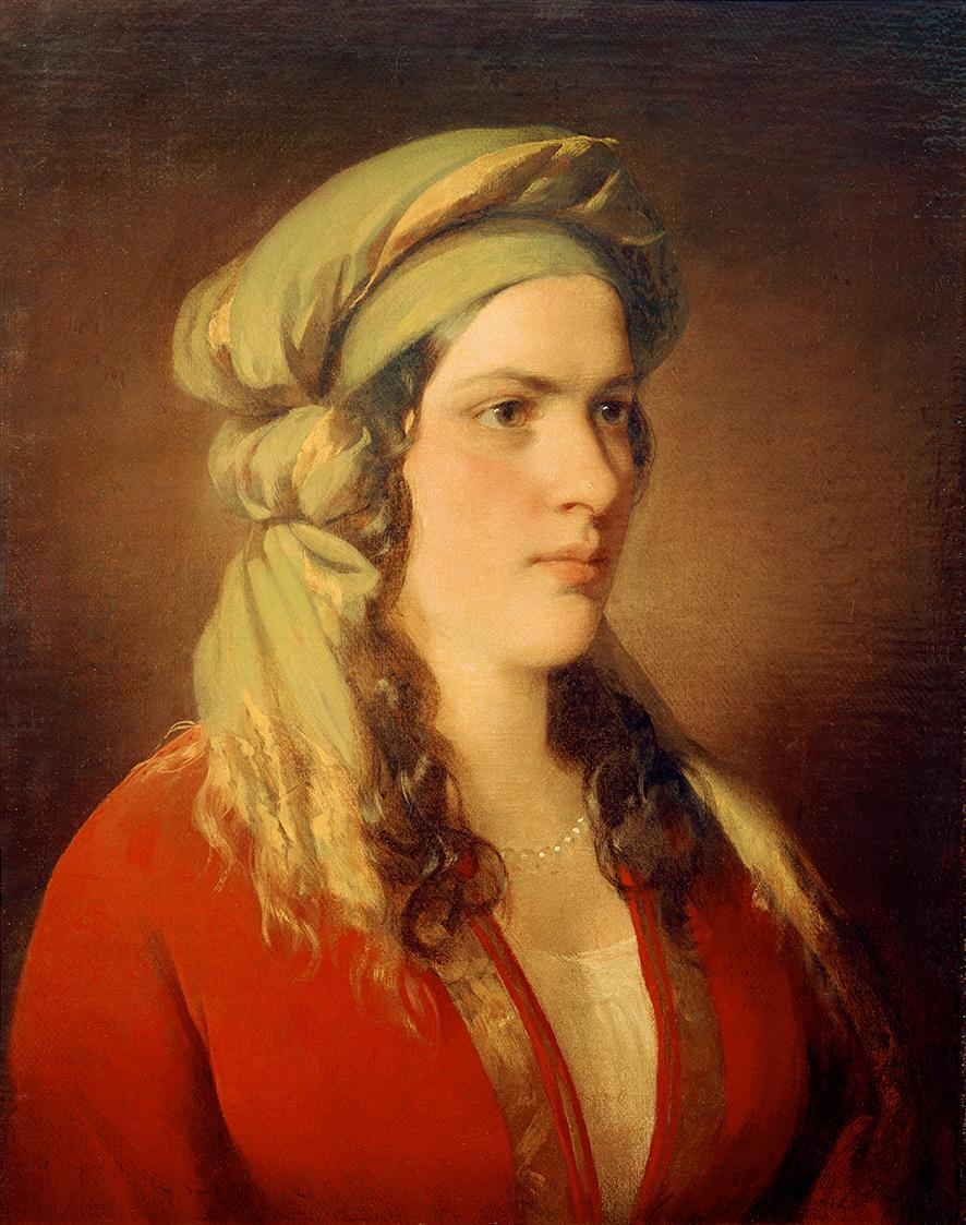 Friedrich von Amerling, Rosa Dirsch, die Geliebte des Bankiers Demeter Tirka, 1846, Öl auf Lein ...