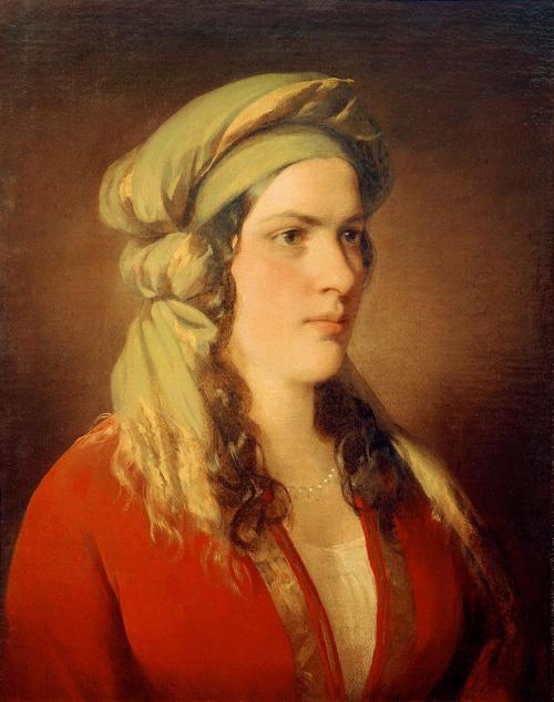 Friedrich von Amerling, Rosa Dirsch, die Geliebte des Bankiers Demeter Tirka, 1846, Öl auf Lein ...