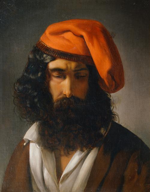 Friedrich von Amerling, Modell Menecuccio nach unten blickend, 1841, Öl auf Leinwand, 56,5 × 46…