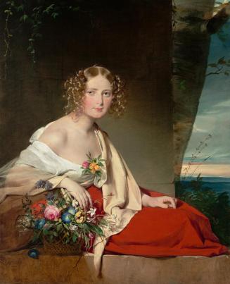 Friedrich von Amerling, Porträt einer Dame als Gärtnerin, gegen 1850, Öl auf Leinwand, 126 × 10 ...