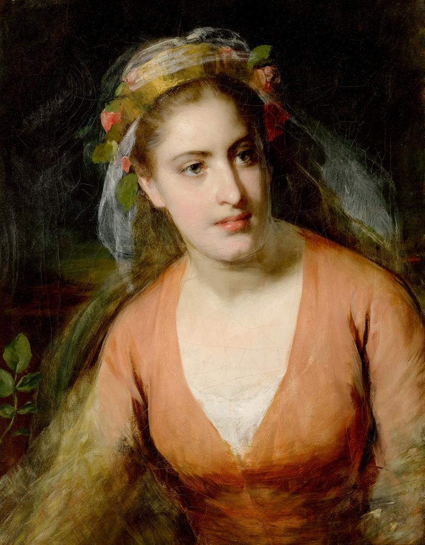 Friedrich von Amerling, Modell Anna Krafft, 1855, Öl auf Leinwand, 64 × 52 cm, Unbekannter Besi ...