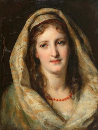 Friedrich von Amerling, Emilie Amerling, die dritte Frau des Malers, um 1858, Öl auf Leinwand,  ...