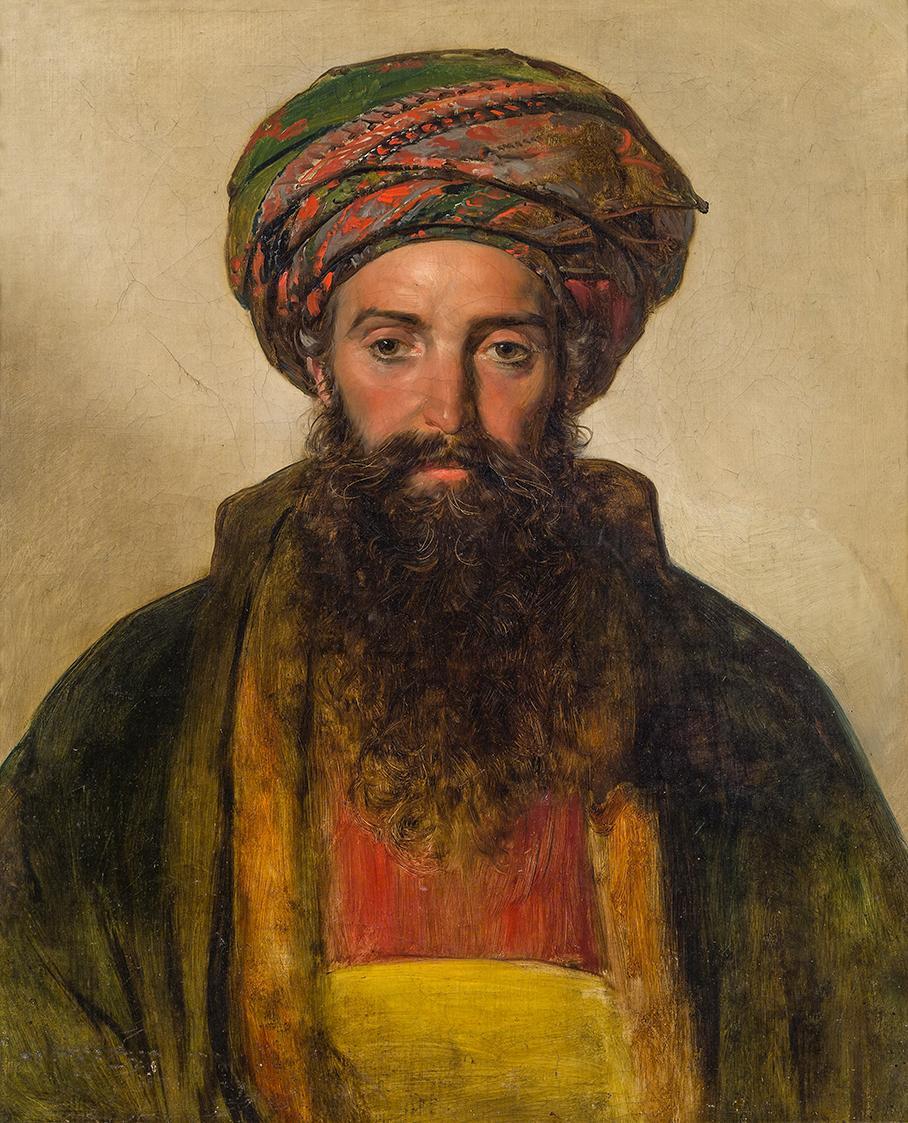 Friedrich von Amerling, Mann mit Turban en face, 1840, Öl auf Leinwand, 63,5 × 52,5 cm, Unbekan ...