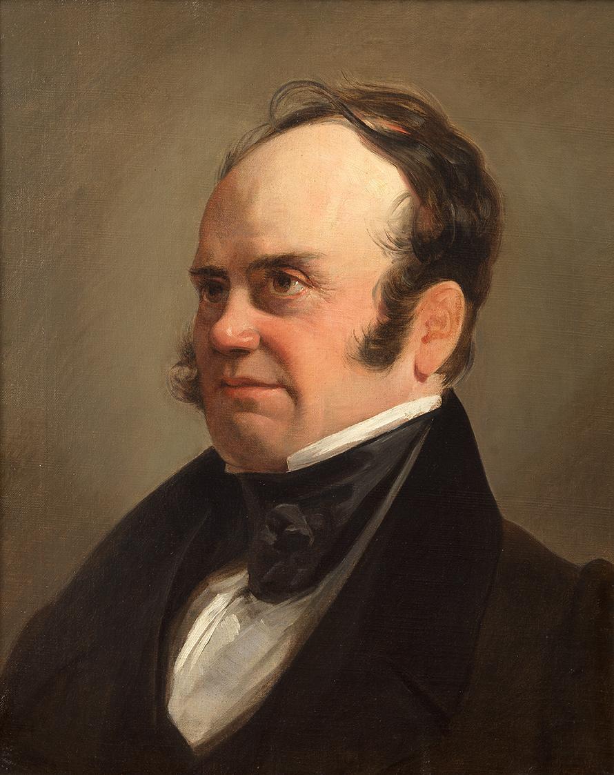 Friedrich von Amerling, Porträt eines älteren Mannes mit hoher Stirn, 1860er, Öl auf Leinwand,  ...