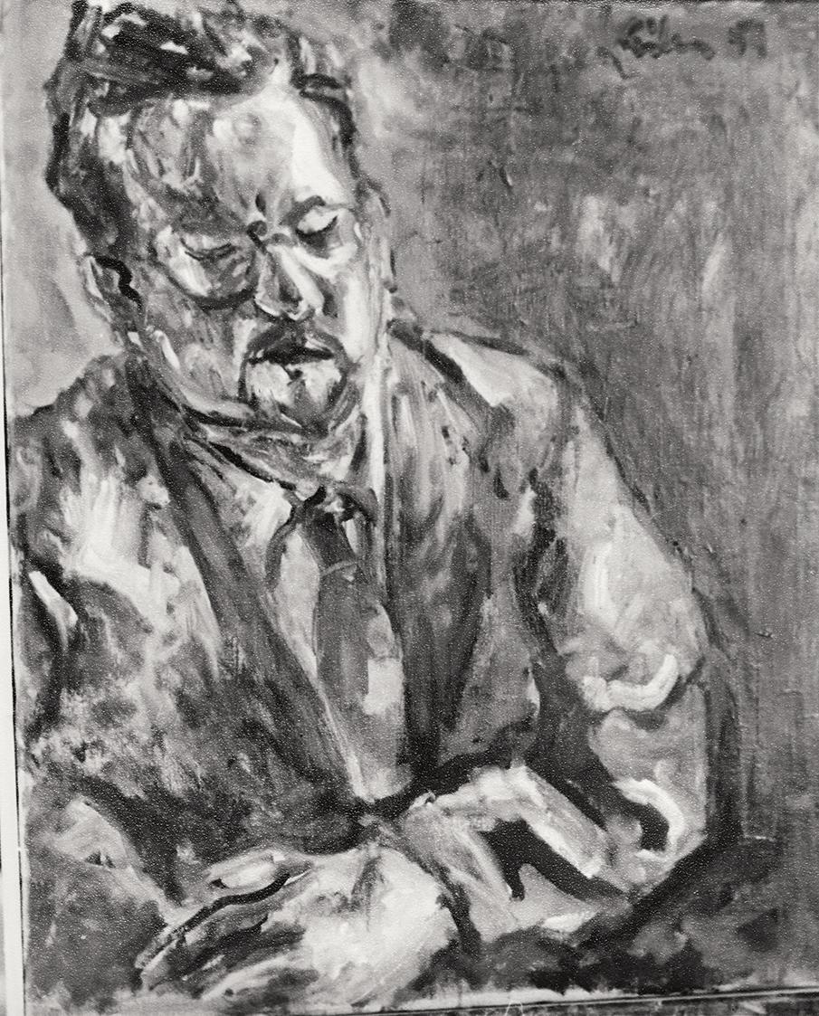 Georg Eisler, Porträt O. J., 1957, Öl auf Leinwand, 60 × 50 cm, Verbleib unbekannt