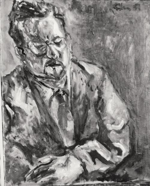 Georg Eisler, Porträt O. J., 1957, Öl auf Leinwand, 60 × 50 cm, Verbleib unbekannt