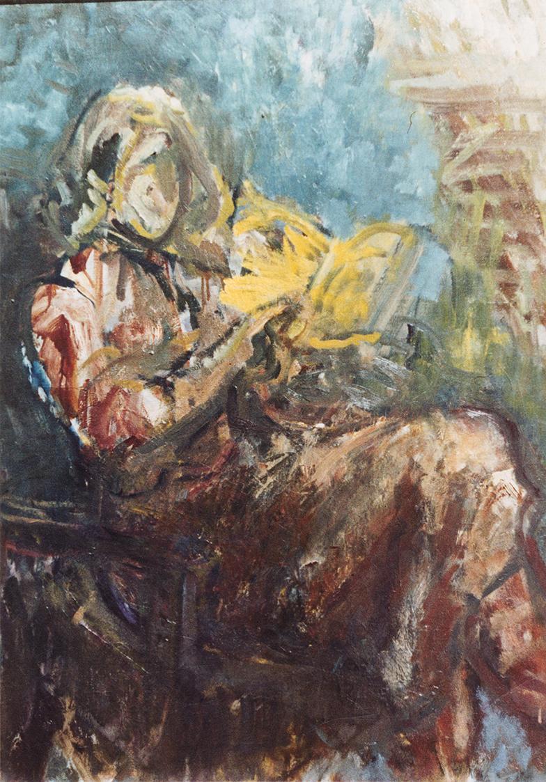 Georg Eisler, Lesende, 1958, Öl auf Leinwand, 80 × 60 cm, Verbleib unbekannt