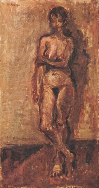 Georg Eisler, Stehender Akt, 1960, Öl auf Leinwand, 65 × 40 cm, Verbleib unbekannt