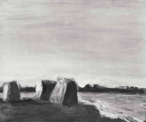 Georg Eisler, Seewinkel IV, 1969, Öl auf Leinwand, 50 × 60 cm, Verbleib unbekannt