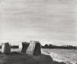 Georg Eisler, Seewinkel IV, 1969, Öl auf Leinwand, 50 × 60 cm, Verbleib unbekannt