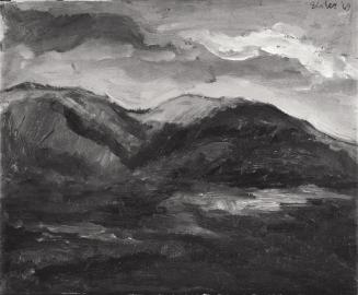 Georg Eisler, Toskanische Landschaft, 1969, Öl auf Leinwand, 36 × 45 cm, Verbleib unbekannt