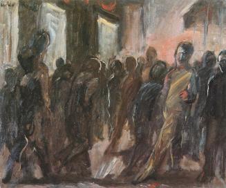 Georg Eisler, Via del Corso, 1972, Öl auf Leinwand, 50 × 60 cm, Verbleib unbekannt