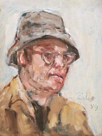 Georg Eisler, Me, 1989, Öl auf Leinwand, kaschiert auf Holz, 16 × 12 cm, Privatsammlung