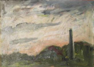 Georg Eisler, Abendlandschaft, 1964, Öl auf Leinwand, 35,7 × 50 cm, Verbleib unbekannt
