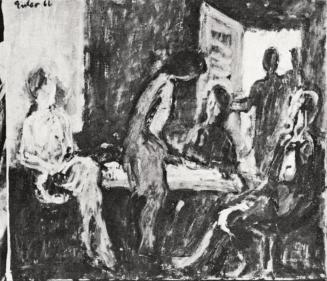 Georg Eisler, Grünes Zimmer, 1966, Öl auf Leinwand, 60 × 70 cm, Verbleib unbekannt
